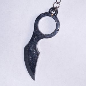 Midnight sparkly d a g g e r keychain